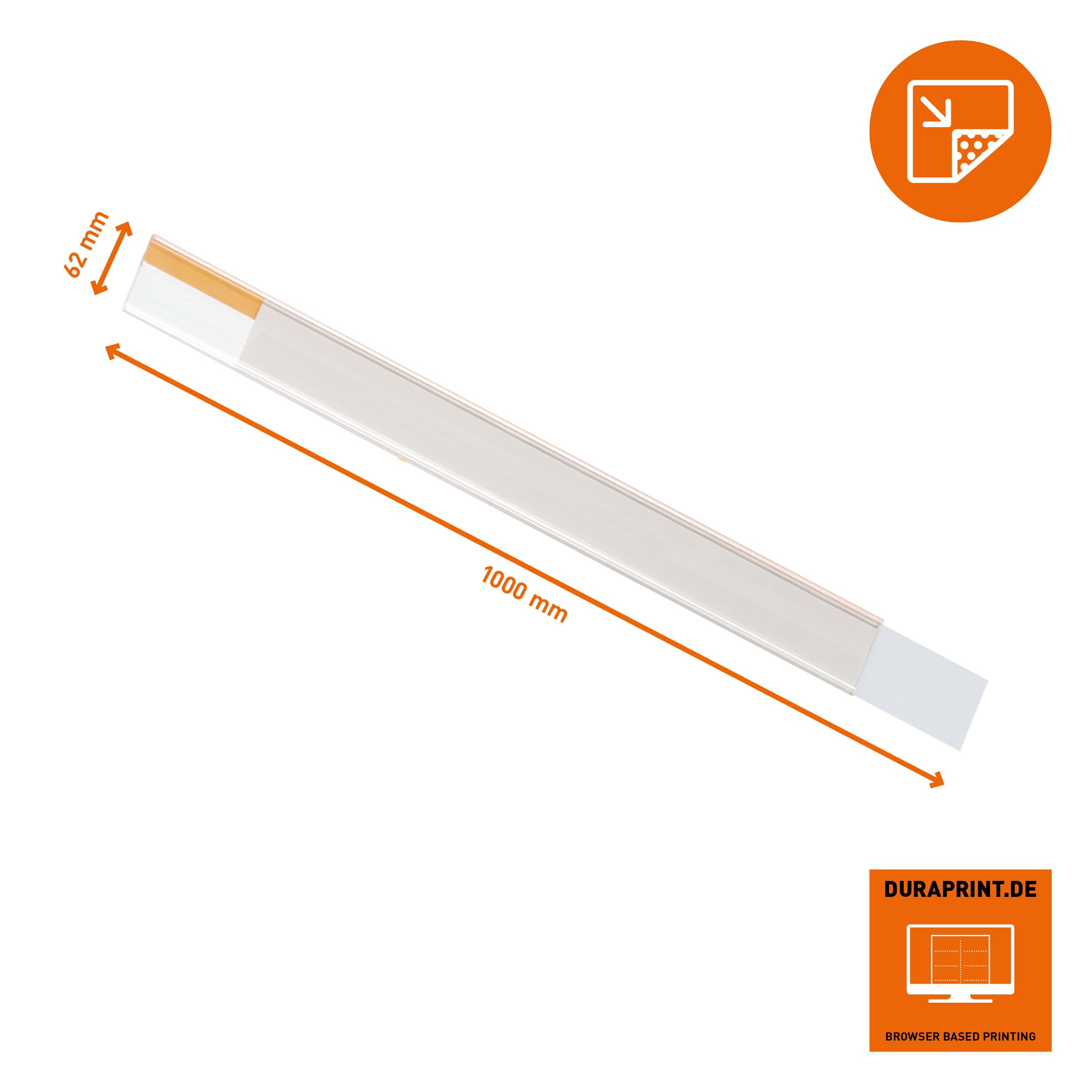 Durable Portaetichetta SCANFIX® 1000x62 mm adesivo con inserti, trasparente, 25 pezzi, 829819