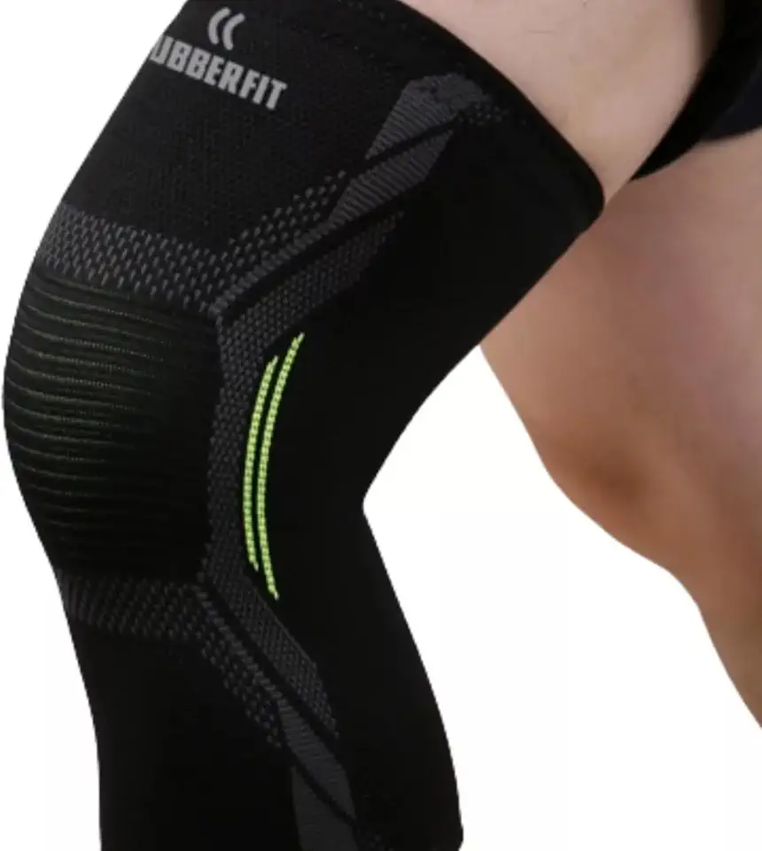 Joelheira de Compressão Armor Ortopédica Elástica Profissional para proteção e recuperação do joelho Premium Rubber Fit (Verde, Médio)