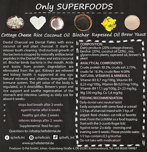 QCHEFS-Dental-Charcoal-for-Cats–Two-Month-Supply-Food-Topper-After-Meal-Licking-Treat-Oral-Health-Snack-with-Amino-Acids QCHEFS Dental Charcoal for Cats–Two Month Supply Food Topper After Meal Licking Treat Oral Health Snack with Amino Acids