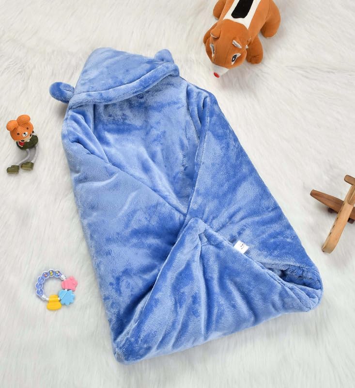 Image of Florida All Season AC Baby Blanket Swaddler Wrapper Flannel Soft and Comfortable for 0-5 Years Babies with Adorable Prints and Designs (Wrap Blue)