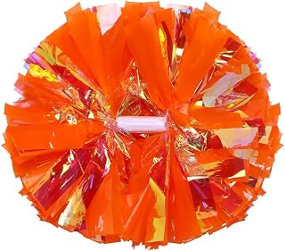 Hooshing 2 Pack Cheerleading Pom Poms with Baton Handle Rainbow Colorful Cheer Pom Poms for Sports Team Spirit Cheering Kids Adults