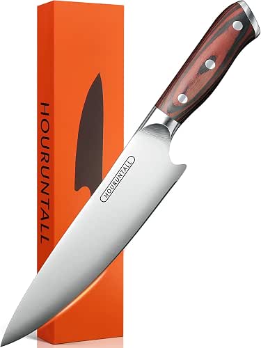 8 Inch Chef Knife with Innovative Safety Notch, Forged 5CR15MOV