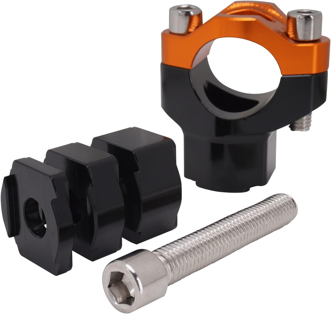 JFG RACING Dirt Bike Handlebar Riser,Dirt Bike Adjustable Handlebar Risers Bar Mounts Clamps CNC for 125 SX/150 SX/250 SX/250 SX-F/250 XC/300 XC/450 SX-F/350 SX-F/350 XC-F/200 EXC (Black+Orange)