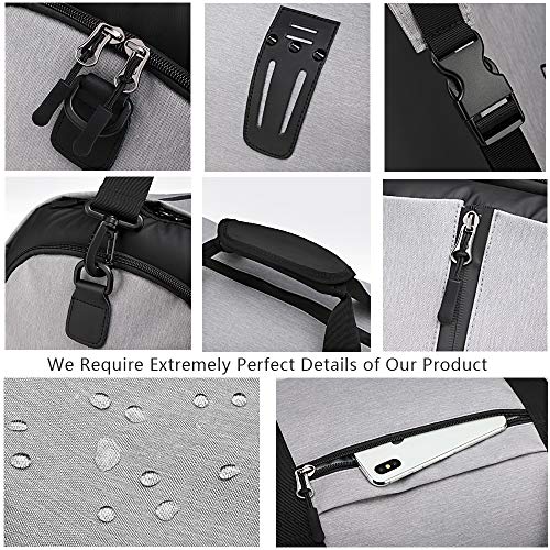 OZUKO Gym Bag Backpack, 4 in 1 Carry-on Garment Bag Large Duffel Bag Suit Travel Bag Weekend Bag Flight Bag Overnight Bag with Shoes Compartment… (Black)