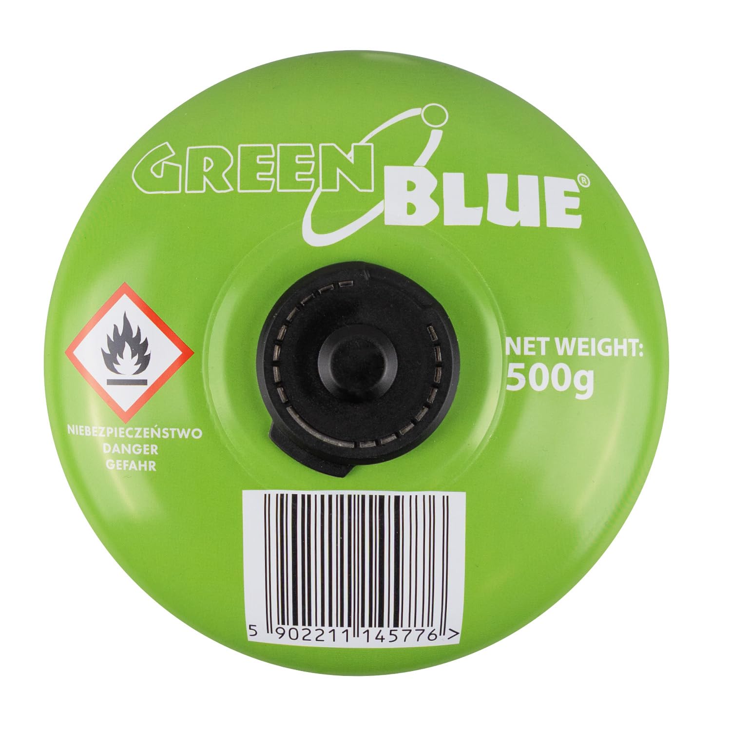 GreenBlue GB499 - Cartuccia gas 500 g (propano/butano) EN417, filettatura 7-16, sistema di sicurezza Gas Stop riutilizzabile, per fornelli da campeggio, bruciatori da esterno