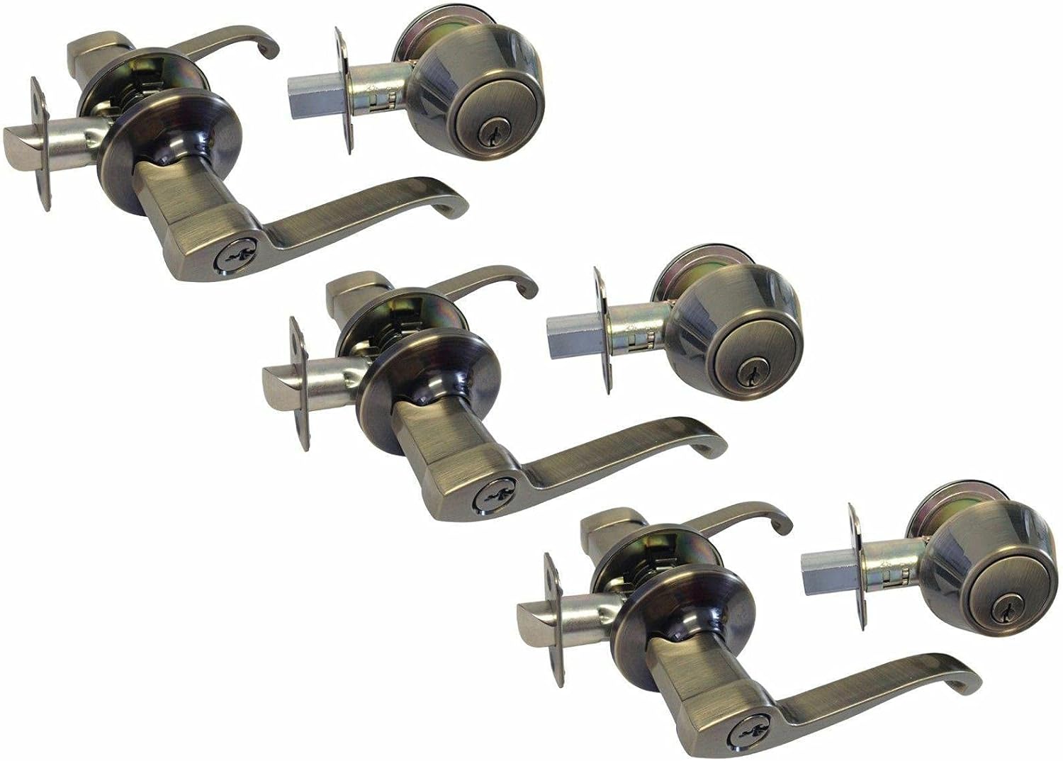 Filinydf Entrance Combo Door Locks Levers Handle Knobs Entry Keyed Door Handles Door Handle