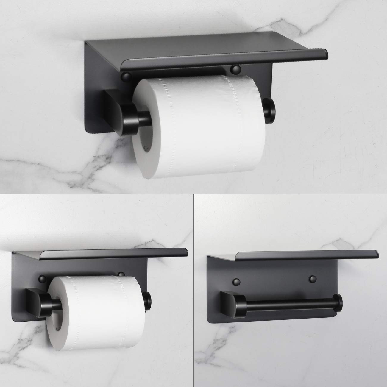 Bathroom Storage Imperium Matt Black Knurled Toilet Roll Holder