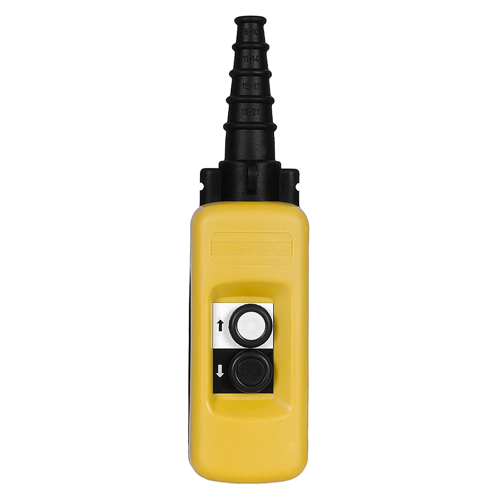 Schneider Electric Pendant control station, Harmony XAC, plastic, yellow, 2 push buttons with 1NO, Grey