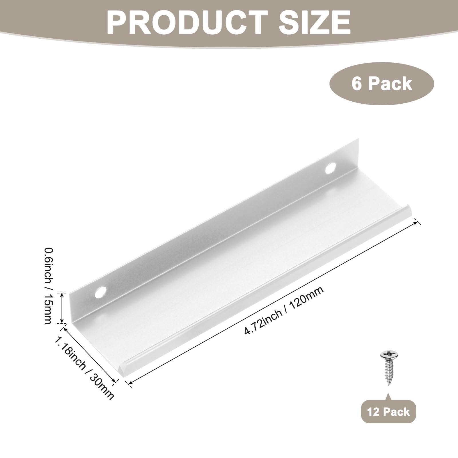 M METERXITY 6-Pack Cabinets Drawers Edge Pulls - Image 3