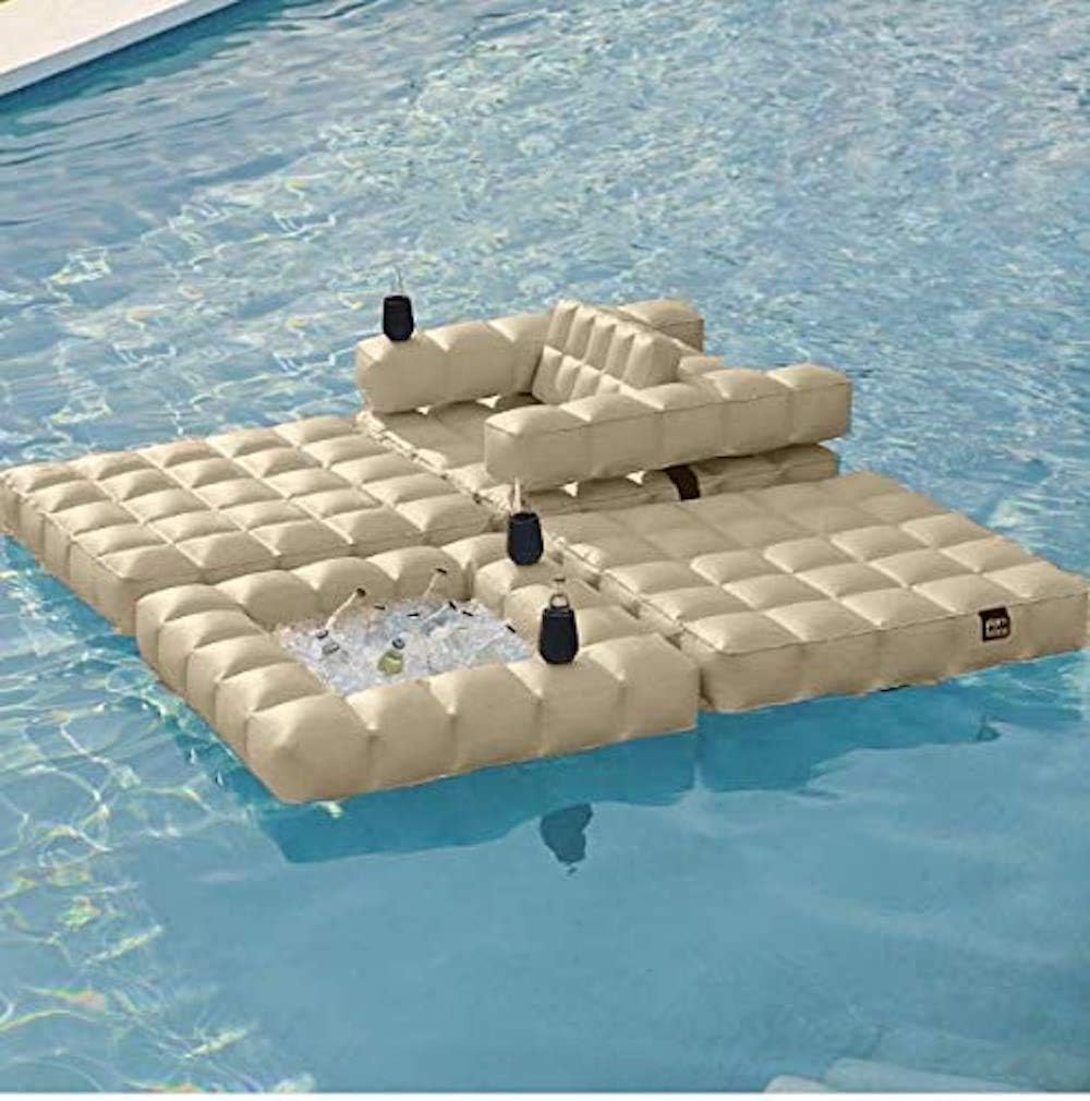 Pigro Felice 922911-SAND Modul'Air Floating Inflatable Island, Sand