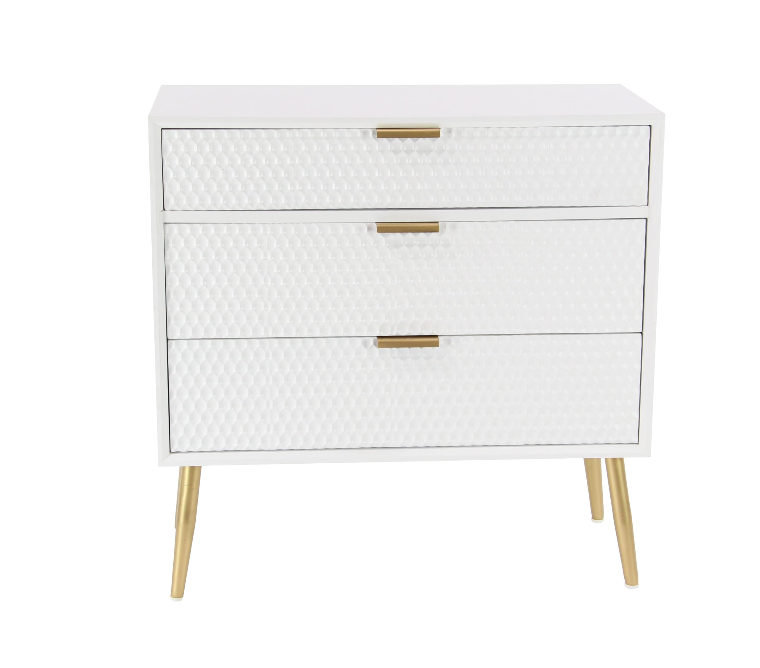 Photo 1 of Deco 79 Wooden Geometric Room Cabinet Storage Cabinet with Gold Accents, Accent Cabinet 32" x 15" x 32", White