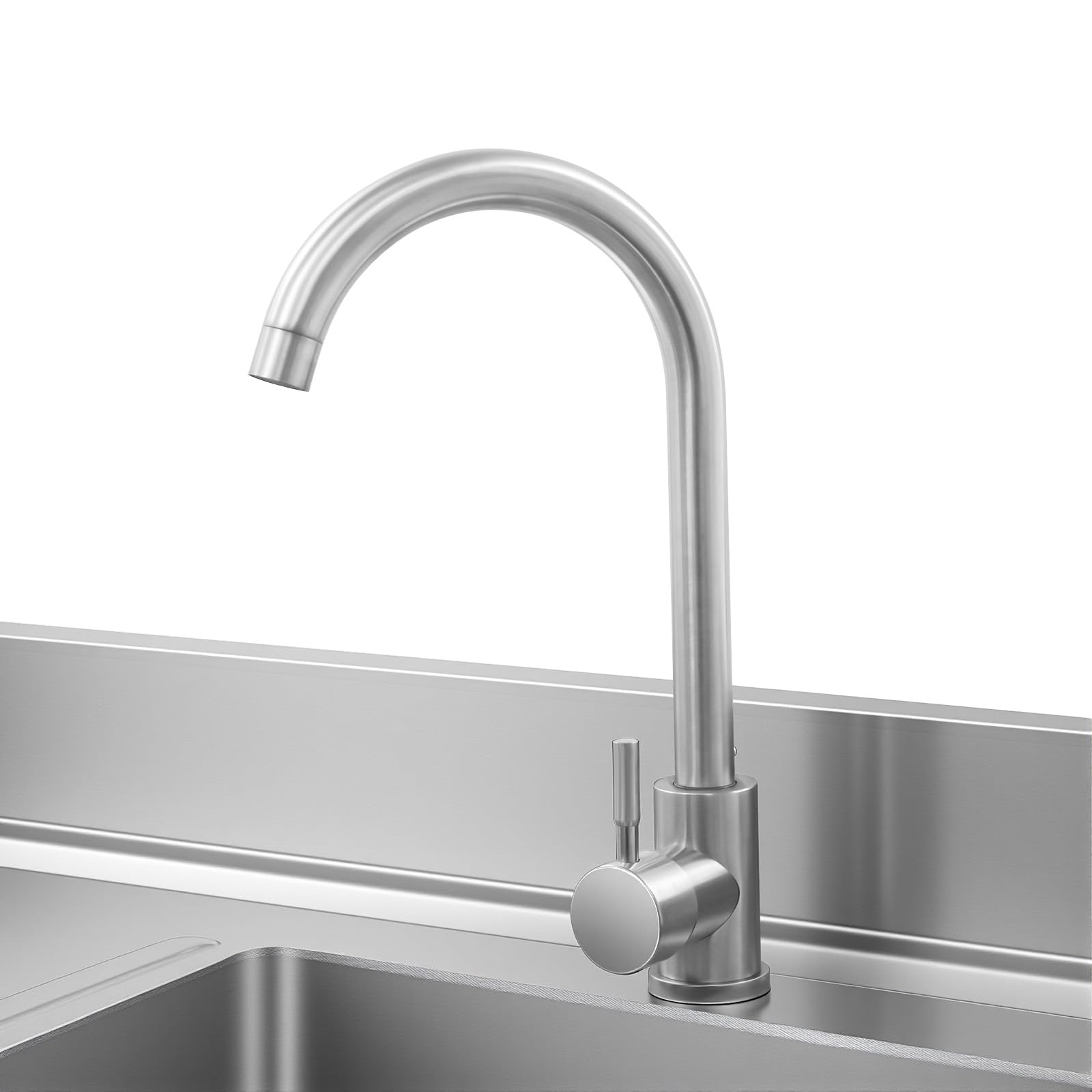 Lavelli da cucina commerciali 100 x 60 x 80 cm, in acciaio inox con capacità di carico 300 kg. Lavello in acciaio inox spazzolato con 1 vasca (a destra) con rubinetto, tubo di scarico, filtro per