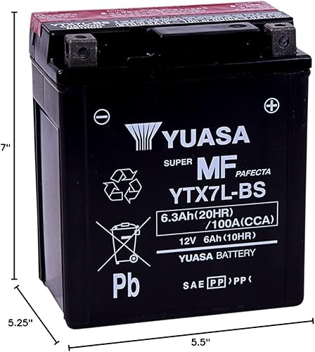 Miniatura 3 de Yuasa YUAM327BS YTX7L-BS Batería