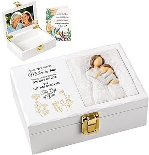 Mother in Law Gifts, Unique Mother's Day, Birthday, Christmas Gift for Mother-in-Law from Daughter-in-Law, Picture Frame Wood Keepsake Box, 4x6