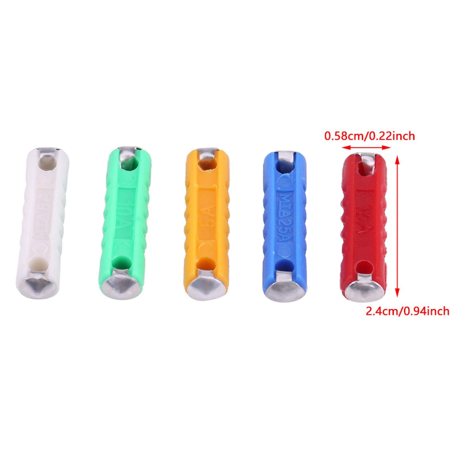 200 piezas fusible de torpedo Fusibles de automóvil Fusible de automóvil europeo, kit de surtido de fusibles de automóvil en forma de torpedo multicolor para automóviles de estilo antiguo europeo