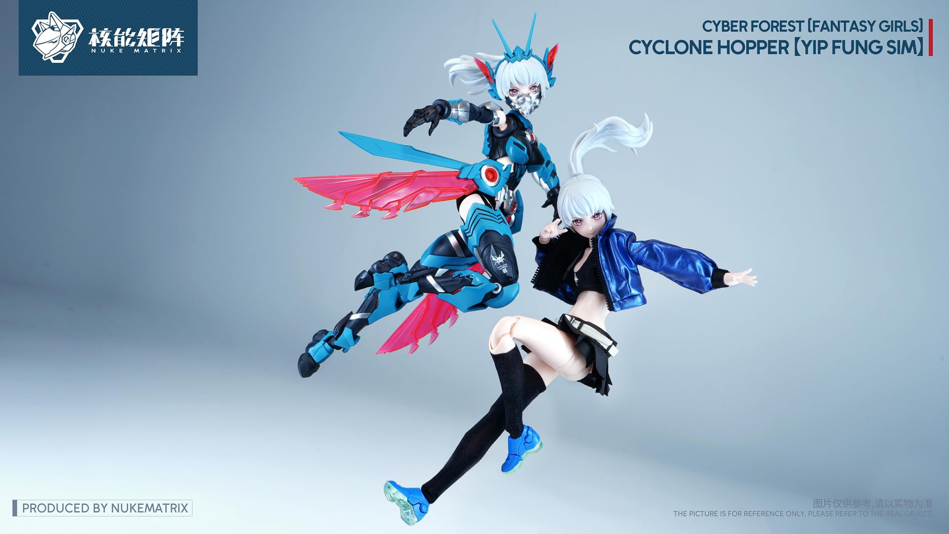 TOYVERSE Nuke Matrix 1/12 Kit di Modello Figura, Ragazze Fantasy della Foresta Cyber, Cyclone Hopper YIP Fung SIM, Personaggio Modello con Articolazioni Mobili, 15 Anni e Più
