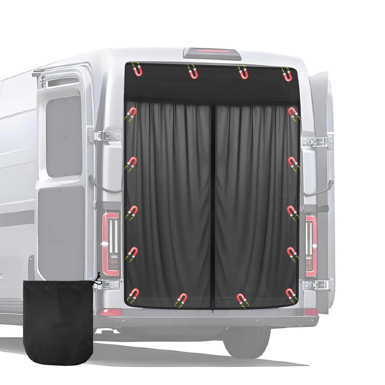 Photo 1 of Magnetic Van Bug Screen 82.7"x65", Side Door & Tailgate Mesh Net