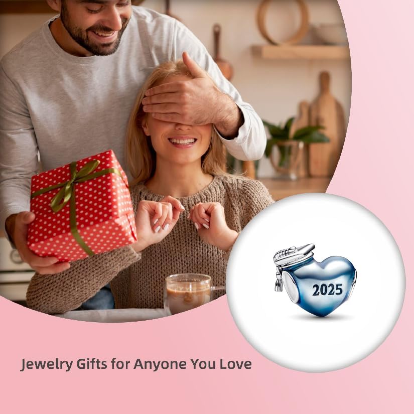 2025 Graduation Cap Charms Owls Bead Compatible for Bracelets Heart Jewellery for Women - Image 6