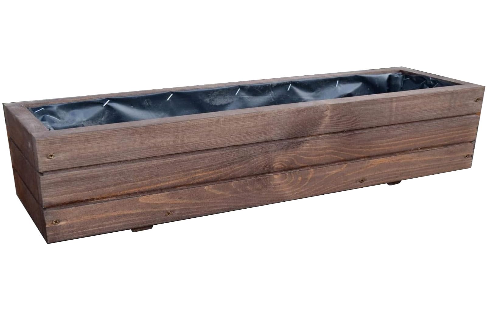 FKL DESIGN Home Deco Jardinera de Madera Jardinera terraza jardín 14 litros Totalmente montada D6 Palisandro (Longitud 90 cm)