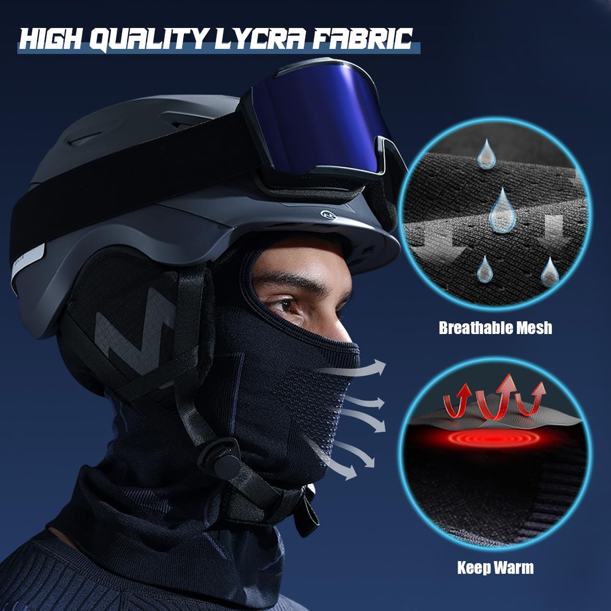 Cagoule Moto Homme,Cagoule Femme Hiver,Cagoule Ski Multifonctionnelle avec Avantages Coupe-Vent,Anti-poussière,Protection UV,Cagoule Thermique pour Ski,Snowboard,Cyclisme