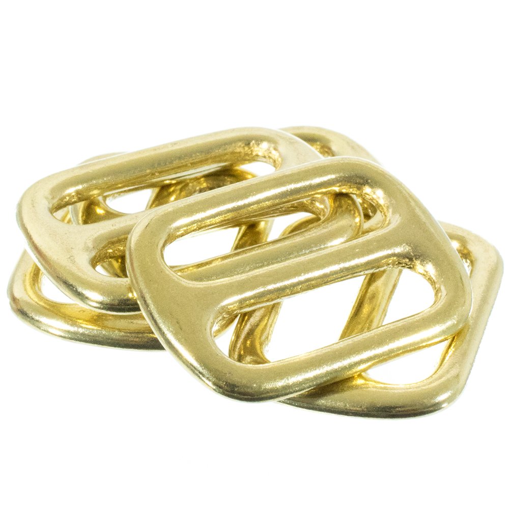 10 – Craft County 1 Inch Round Solid Brass Wide Mouth Metal Tri-Glide Slides