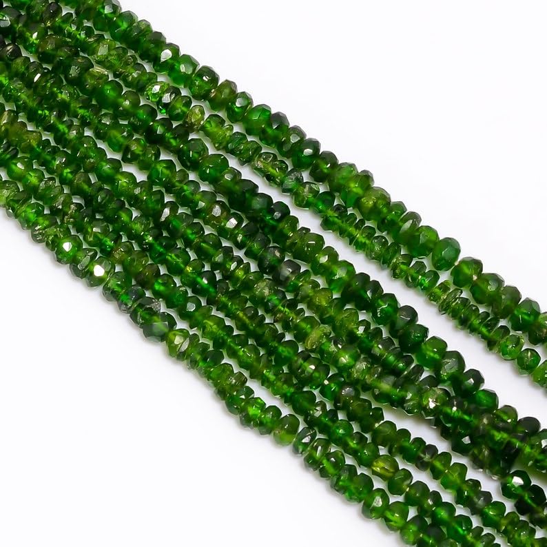 Perles lisses de tsavorite naturelle 5-6mm bracelet extensible cristal de guérison énergétique - 4