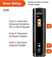 Vista 4 de ARRIS (G20) - Combo de Router de Módem de Cable - WiFi 6 (AX3000) DOCSIS 3.1 Multi-Gigabit Rápido, Aprobado para Comcast Xfinity, Cox, Spectrum