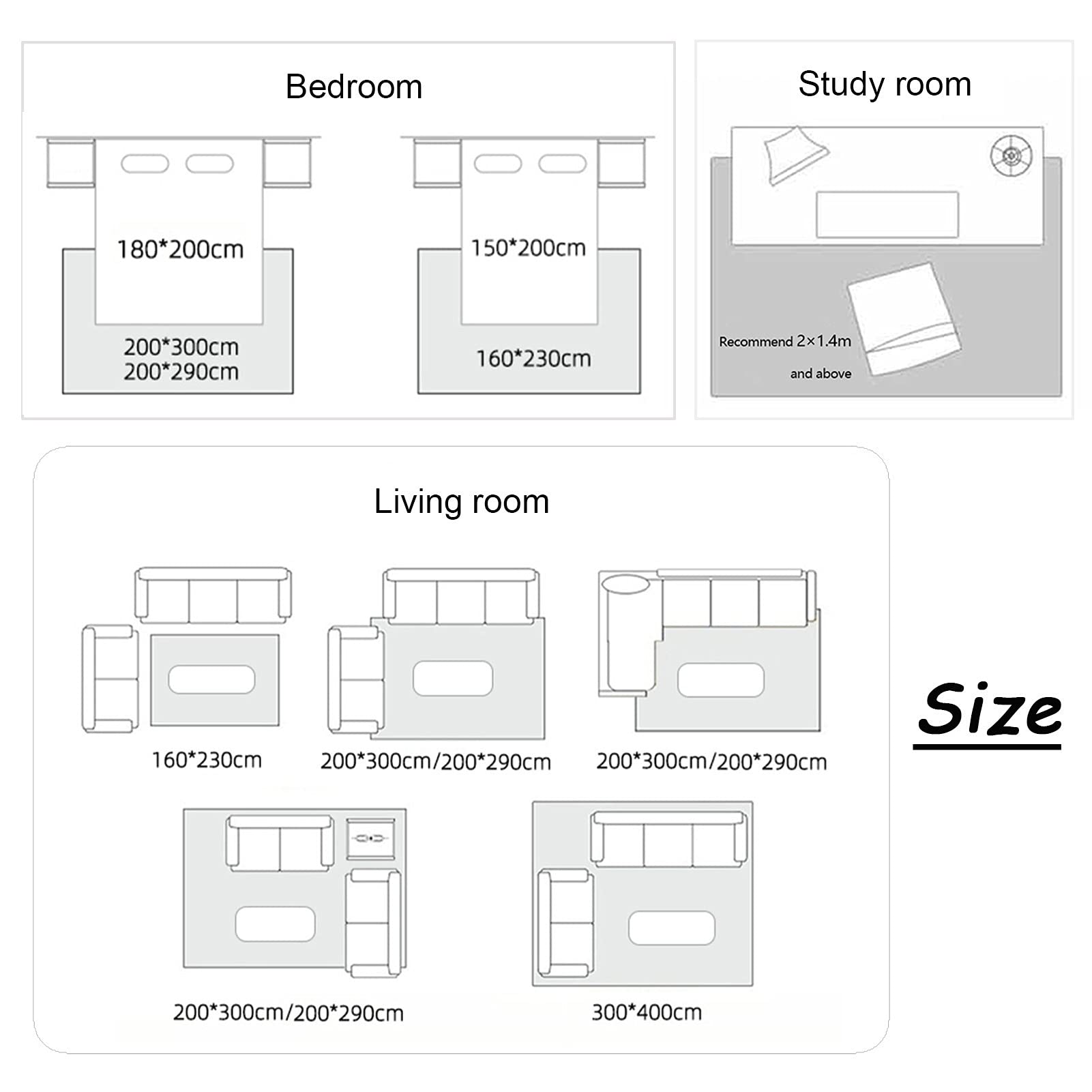 Tapis rectangulaires pour Salon, Tapis de Style Ethnique rétro pour Salle à Manger Hall Studio Lounge Studio Étude Chambre Lavable Soft Pile Chambre à Pile Tapis (Size : 200×300cm)