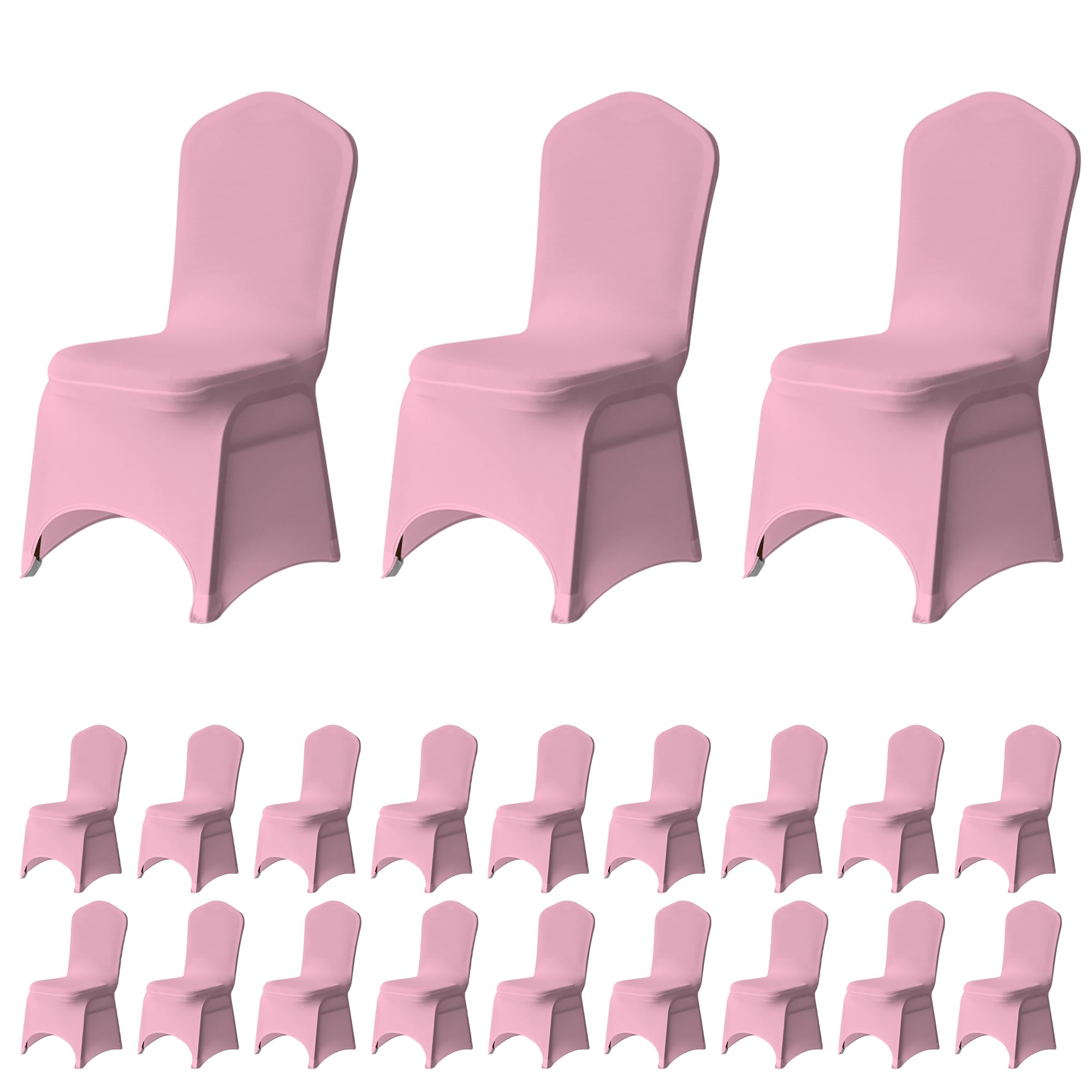 Trimming Shop Baby Pink Wedding Chair Covers Set of 40, Spandex Polyester Stretch Removable Washable Universal Slipcovers for Wedding Banquet, Dining Party & Events — image 1