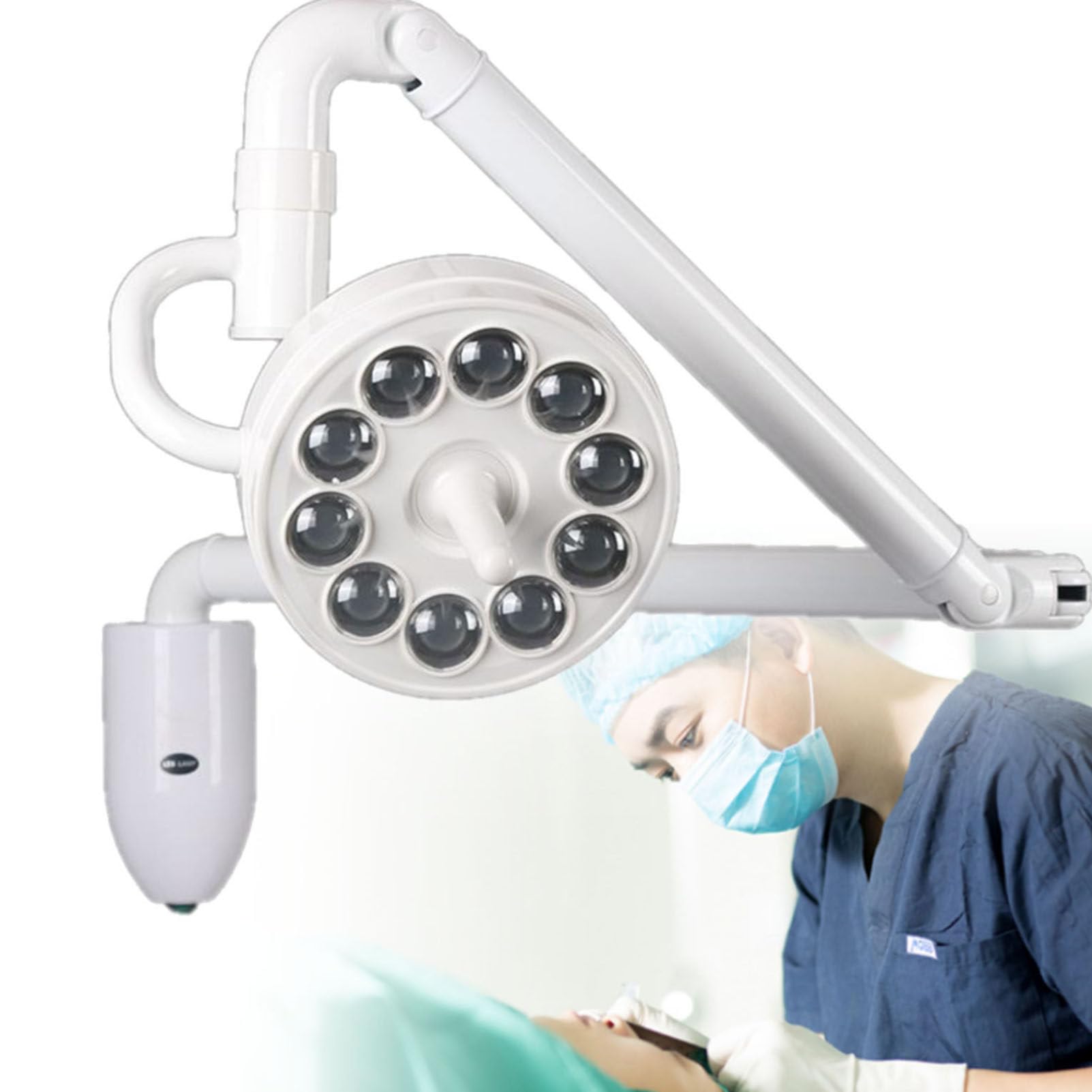 Lampada per esami Medici, Lampada chirurgica a LED da Parete per esami Medici, Lampada a Luce Fredda Senza Ombre per odontoiatria, Rotazione a 180°, per odontoiatria, estetica, ginecologia