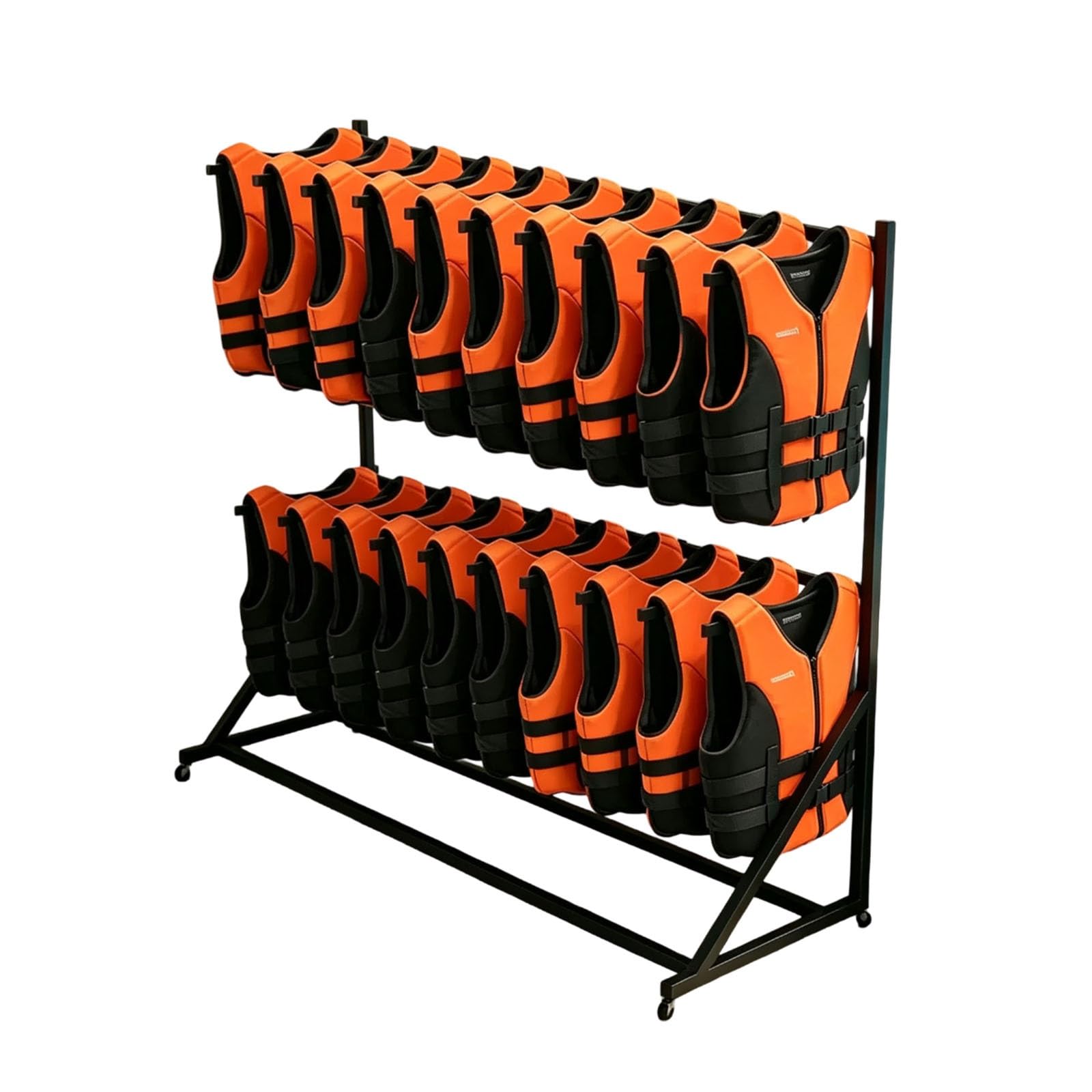 Support Mobile pour Gilets de Sauvetage | Étendoir à linge robuste avec roulettes pivotantes, pouvant contenir jusqu'à 20 gilets, serviettes