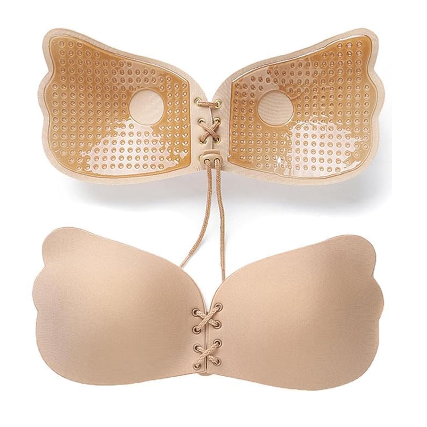 Women's & Girl's Strapless Push Up Wire Free Stick On Invisible Bra (Sizes 32 to 36) Beige-picture-42