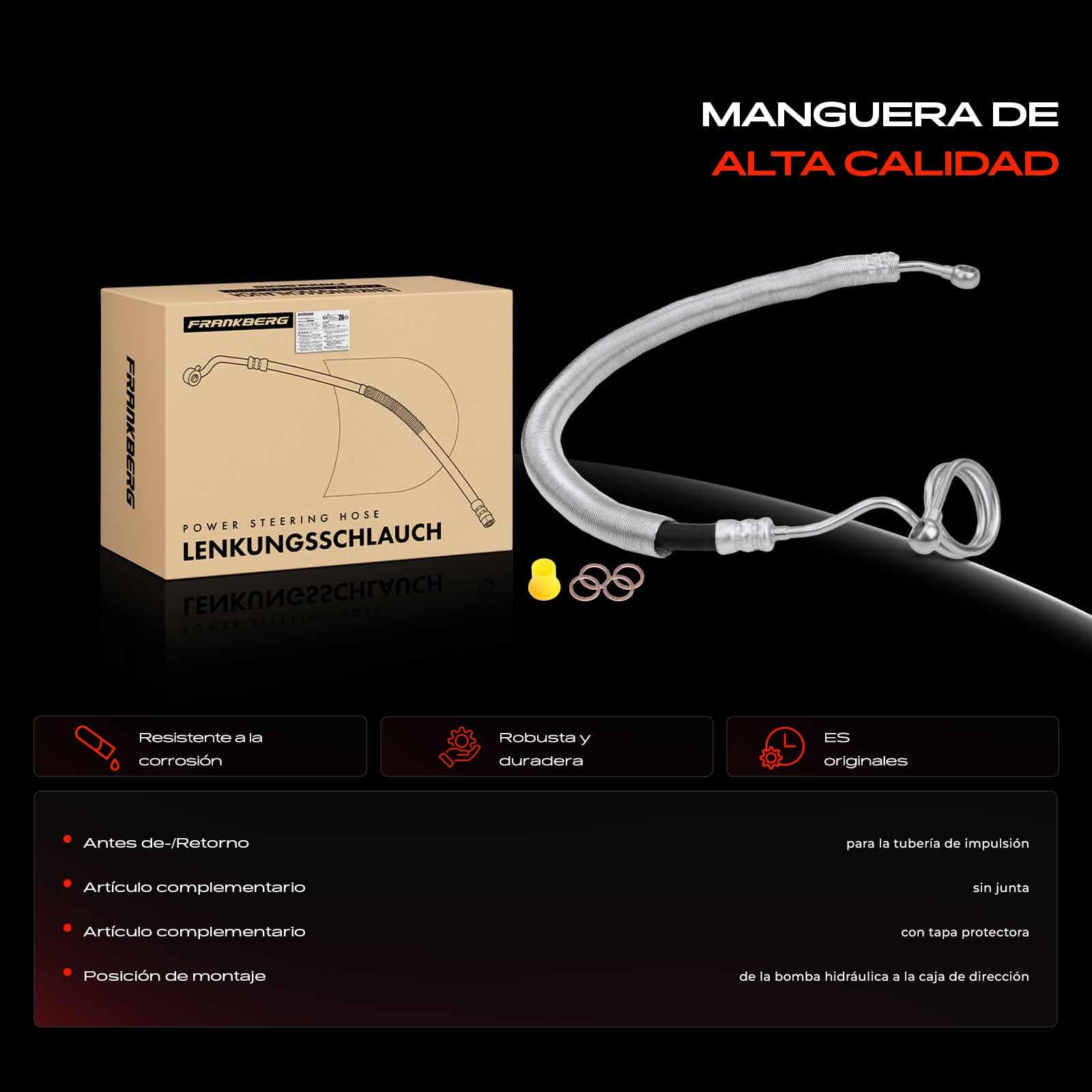 Frankberg Manguera de dirección asistida Compatible con A4 Avant 8E5 1.9L 2001-2004 A4 8E2 1.9L 2000-2004 Replace# 3405531, 8E1422893