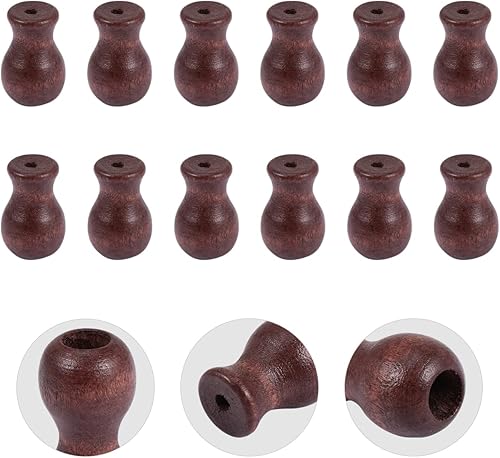 Miniatura 8 de Artibetter 12 piezas de cortina colgante de madera blanco ventilador de techo rústico ventilador de techo de madera persianas persianas persianas de