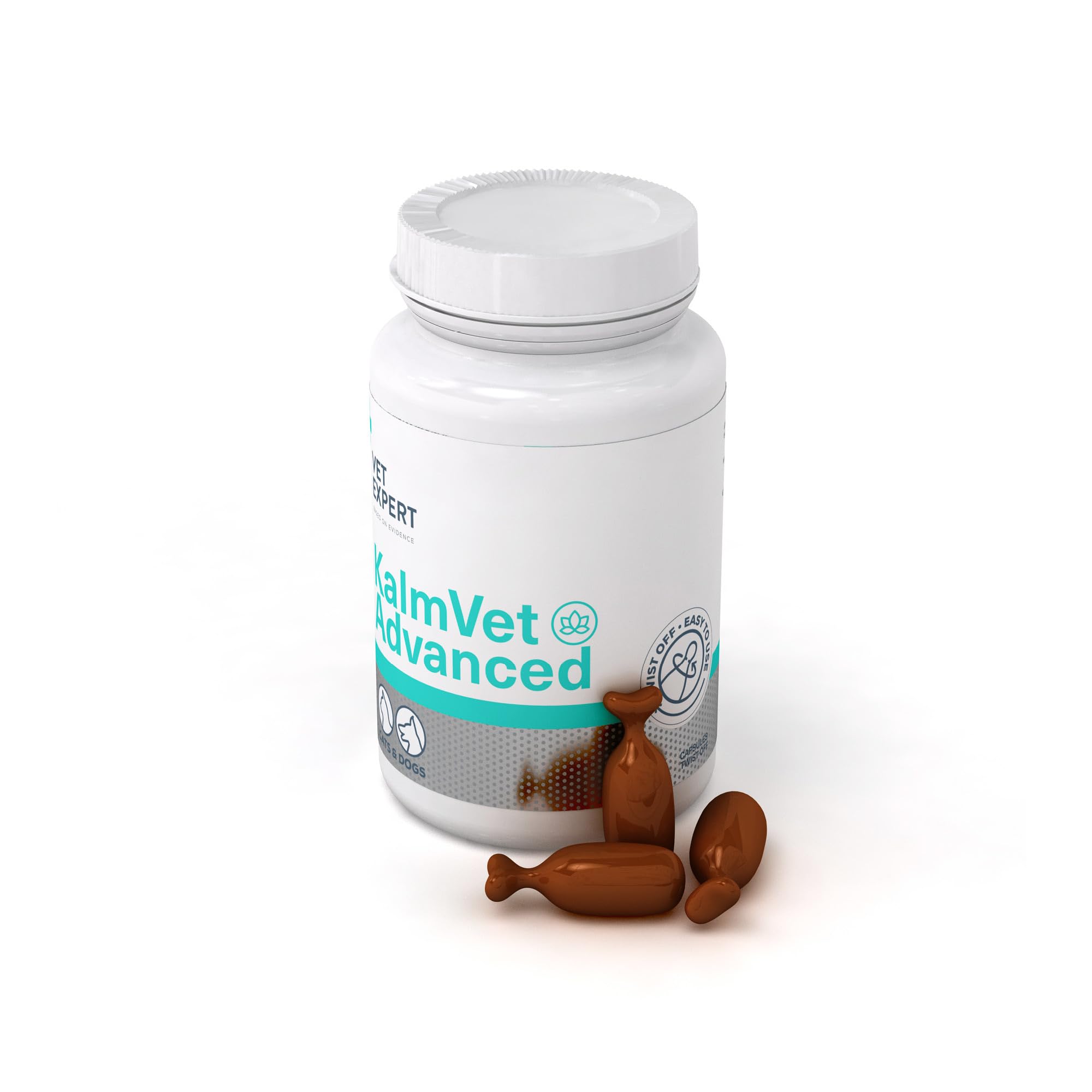 VetExpert KalmVet Advanced | 60 cápsulas | Suplemento alimenticio para Perros y Gatos | con Valeriana y Triptófano
