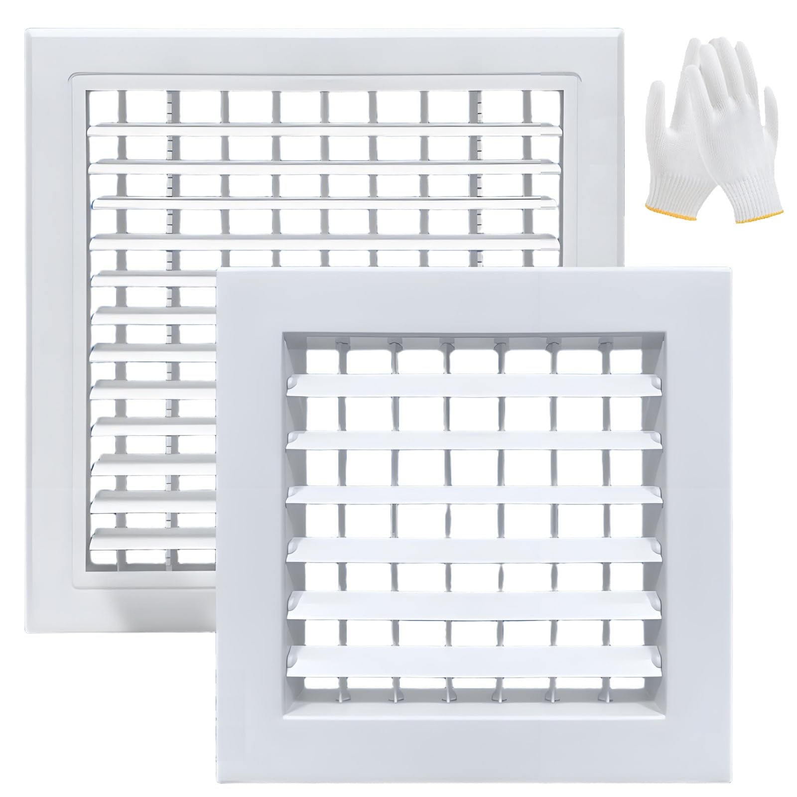 Grille de ventilation aluminium blanc 25 cm contre bruits de soufflage