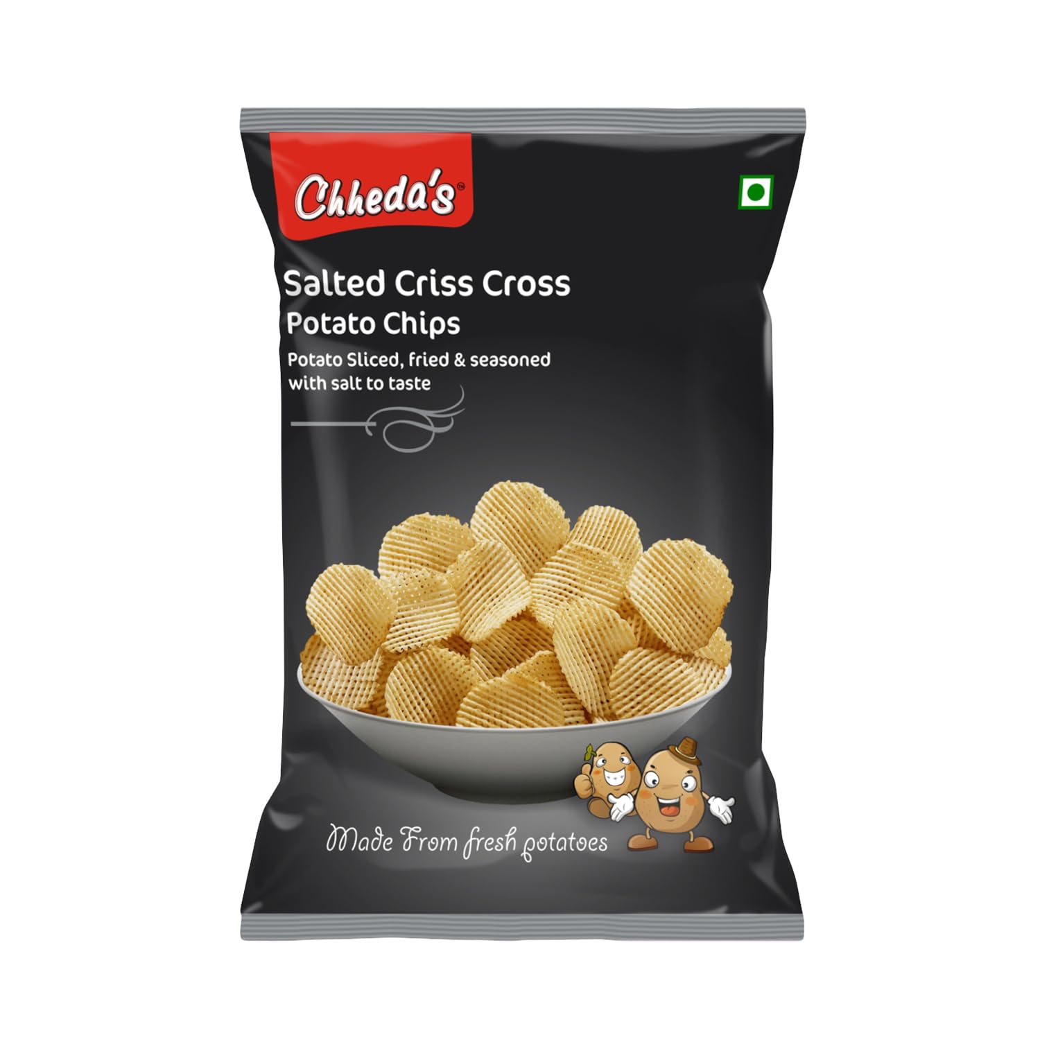 Salted Criss Cross Potato Chips - Potato Wafers - Crispy Chips - 170 Gm Pack of 1