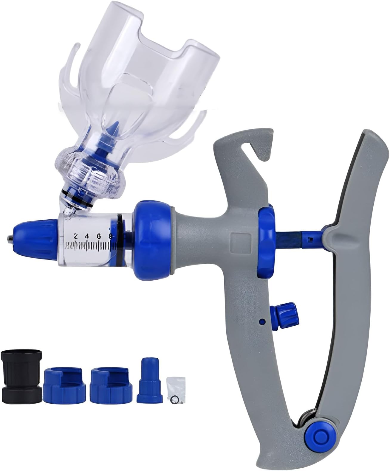 5Ml Livestock Injection Gun, Self-Injecting Guns, Continuously Adjustable Bottle Attachment, for Chickens Ducks Pigs Poultry(Blue/10ml)