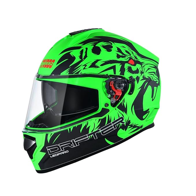 Studds Drifter D2 Full face Helmet with Clear Visor (Matt Green N9, M