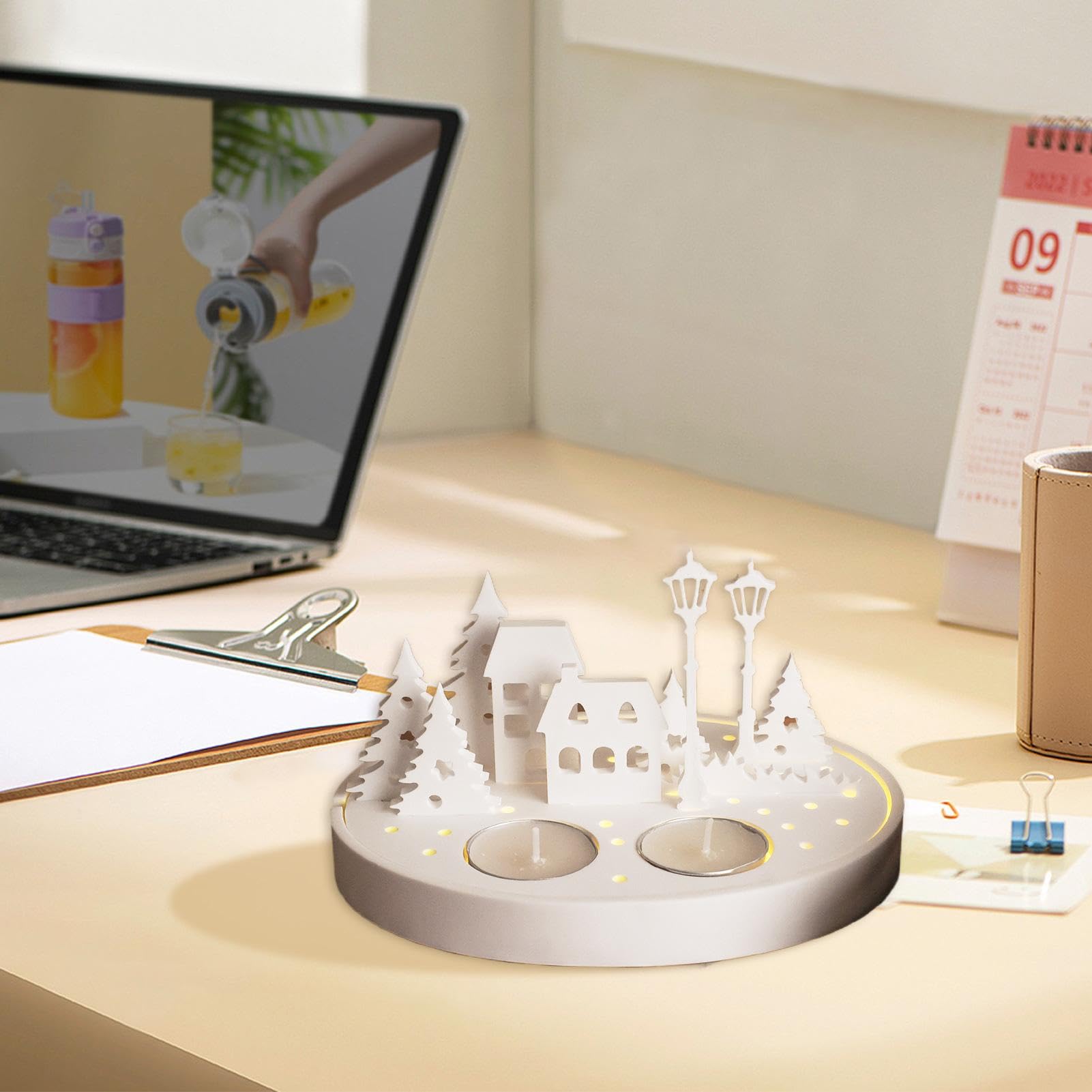 Moule En Silicone Pour Maison, Village De Noël, Bougeoir Pour Bougie Chauffe -plat, Moules En Silicone Pour Béton, Décoration De Chambre, Arbre De Noël, Moule En Plâtre