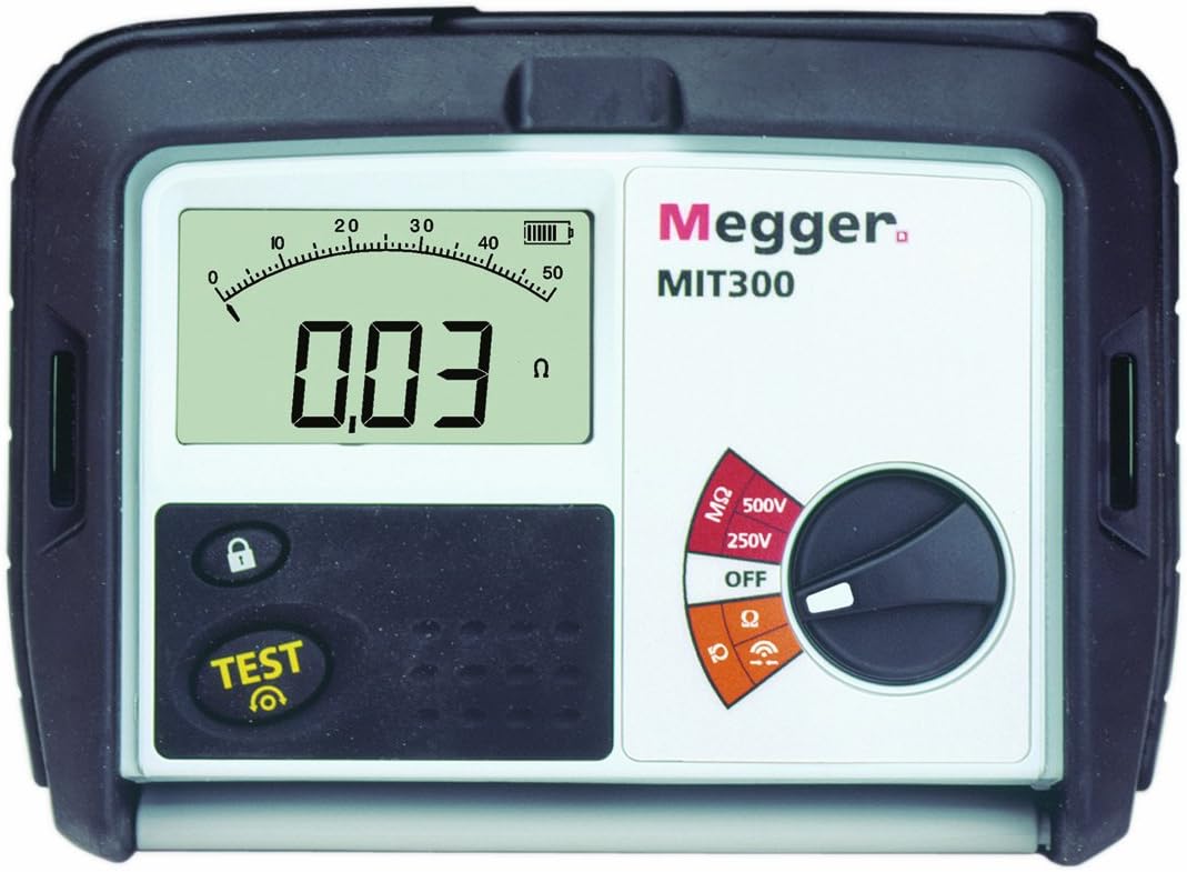 Megger MIT300 Digital/Analog Insulation Tester, 250/500 V Test Voltage