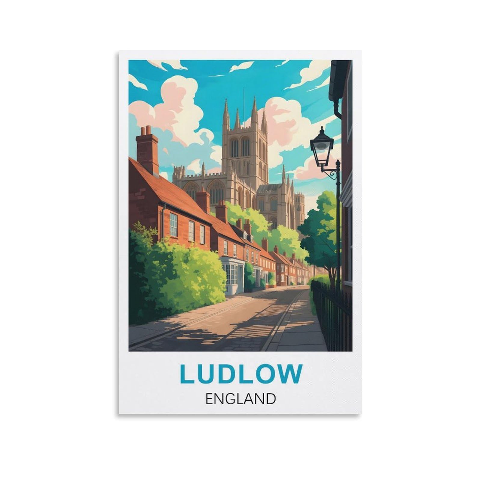 NAEGV Paint by Numbers Kits Ludlow England Arts and Crafts Kit for Adults Beginner Drawing Paintwork for Home Wall Decor 30x40cm