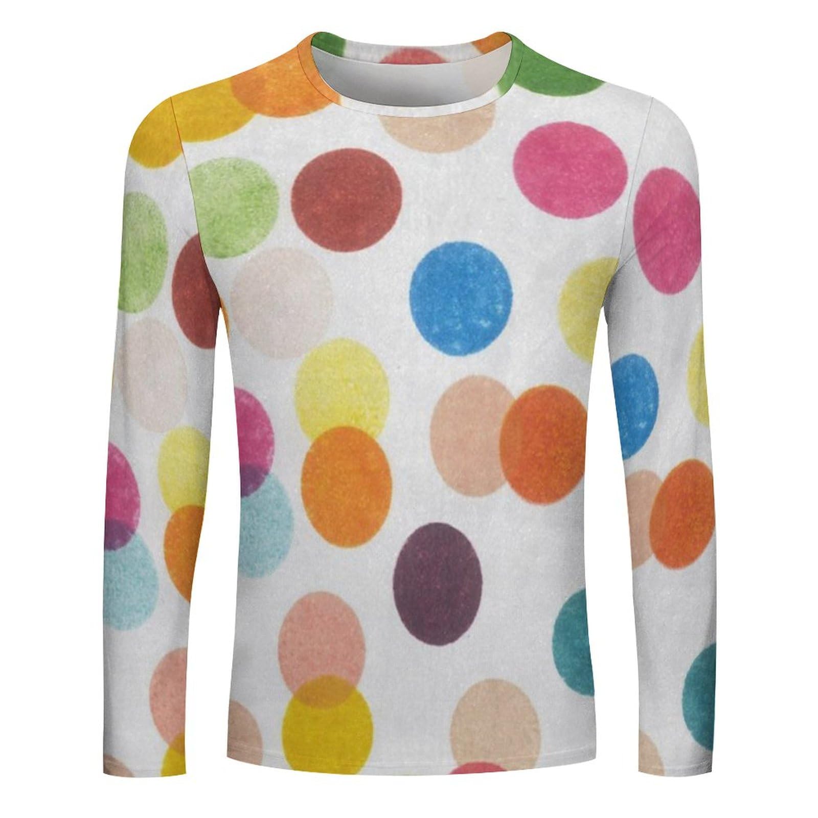 カラフルドット Amazon.co.jp: Tシャツ カラフル ドット柄 水玉 長袖 メンズ ティー