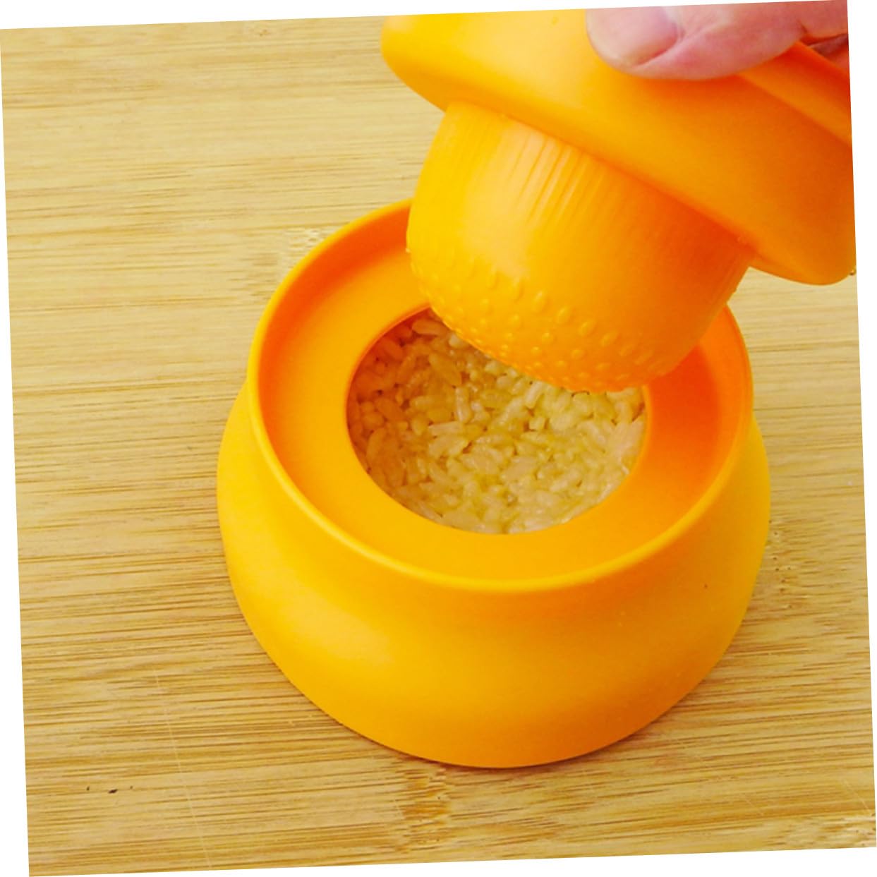 Ciieeo Stampo per Polpette di Riso e Sushi 10X10X6,5Cm in Plastica Alimentare Arancione Facile da Pulire e Usare per Ragazzo Ragazza Nella Preparazione di Dolci e Fondant