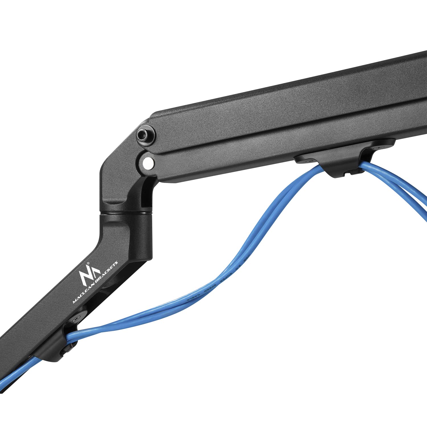 Maclean MC-906+MC-764 Laptop Halterung Kompatibiel mit Laptops/Notebooks von 23 bis 42 cm Tischhalterung Schwenkbar Neigbar Höhenverstellbar Doppelarm Maximale Belastung: 4,5 kg
