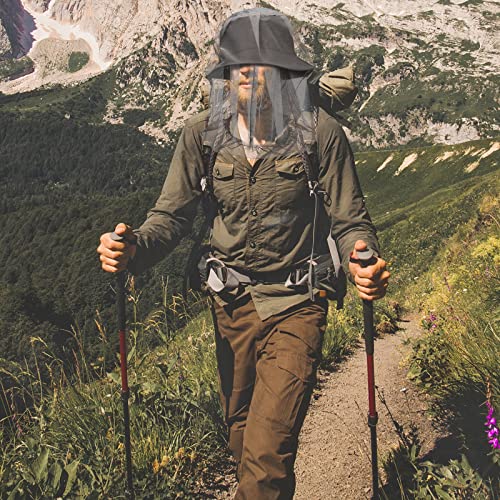 Image of Funtery 12 Pcs Mosquito Net Hat Face Netting Head Mesh Face Fly Netting Hood Protecting Sun and Fishing Hat Net for Men Women(Gray)