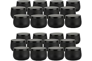 24 Pieces Black Tins with Lids 4 Oz for Candles