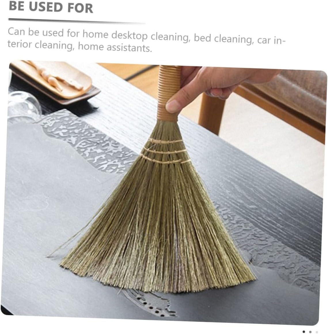 2pcs Halloween Witch Broom Small Handmade Floor Sweeping Broom Household Hand Desktop Cleaning Supplies with Random Rope Color for Home Use Random Color