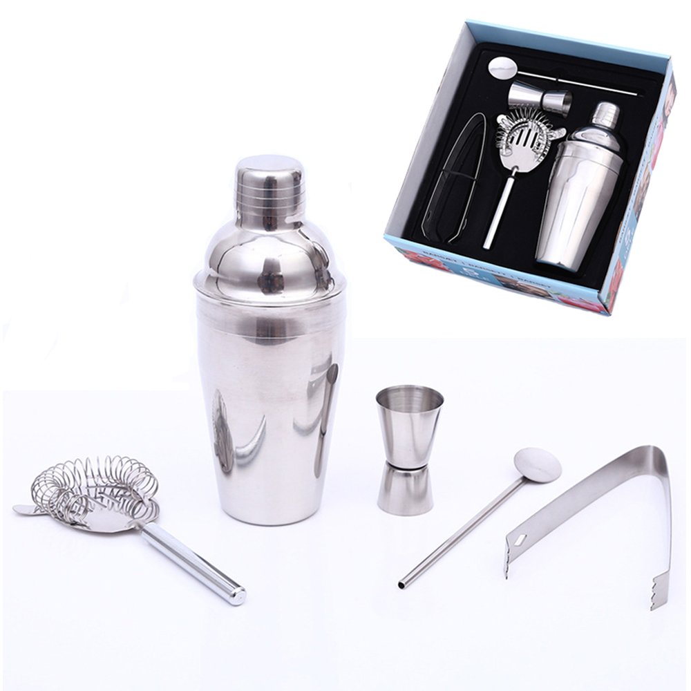 YOOKOON Premium 5 Piece Bar Set Cocktail Shaker Stainless Steel Wine Blending Tool 550ML/19 oz