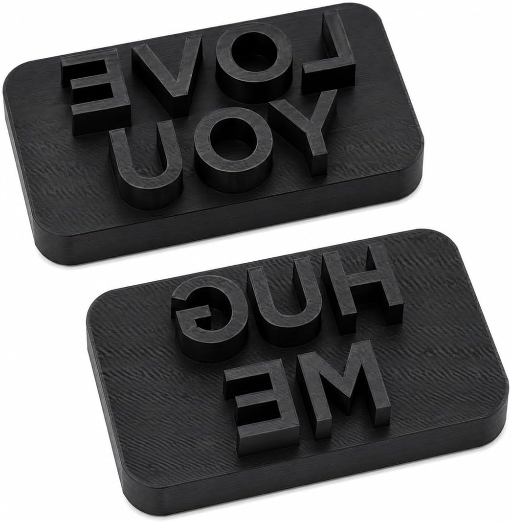 Conversation Heart Toast Stamp Press – Love You & Hug Me Bread Imprint Tool | Valentine's Day Breakfast Gift | Fun Kitchen Gadget for Kids & Couples | Freestanding Design